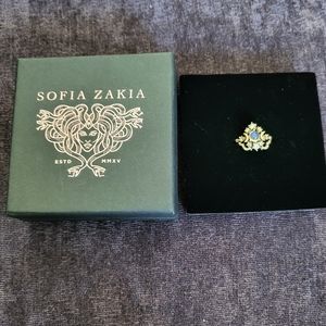 Sofia Zakia Moonstone Wandering Cosmos, Nebula 14K Gold Diamond Ring Set